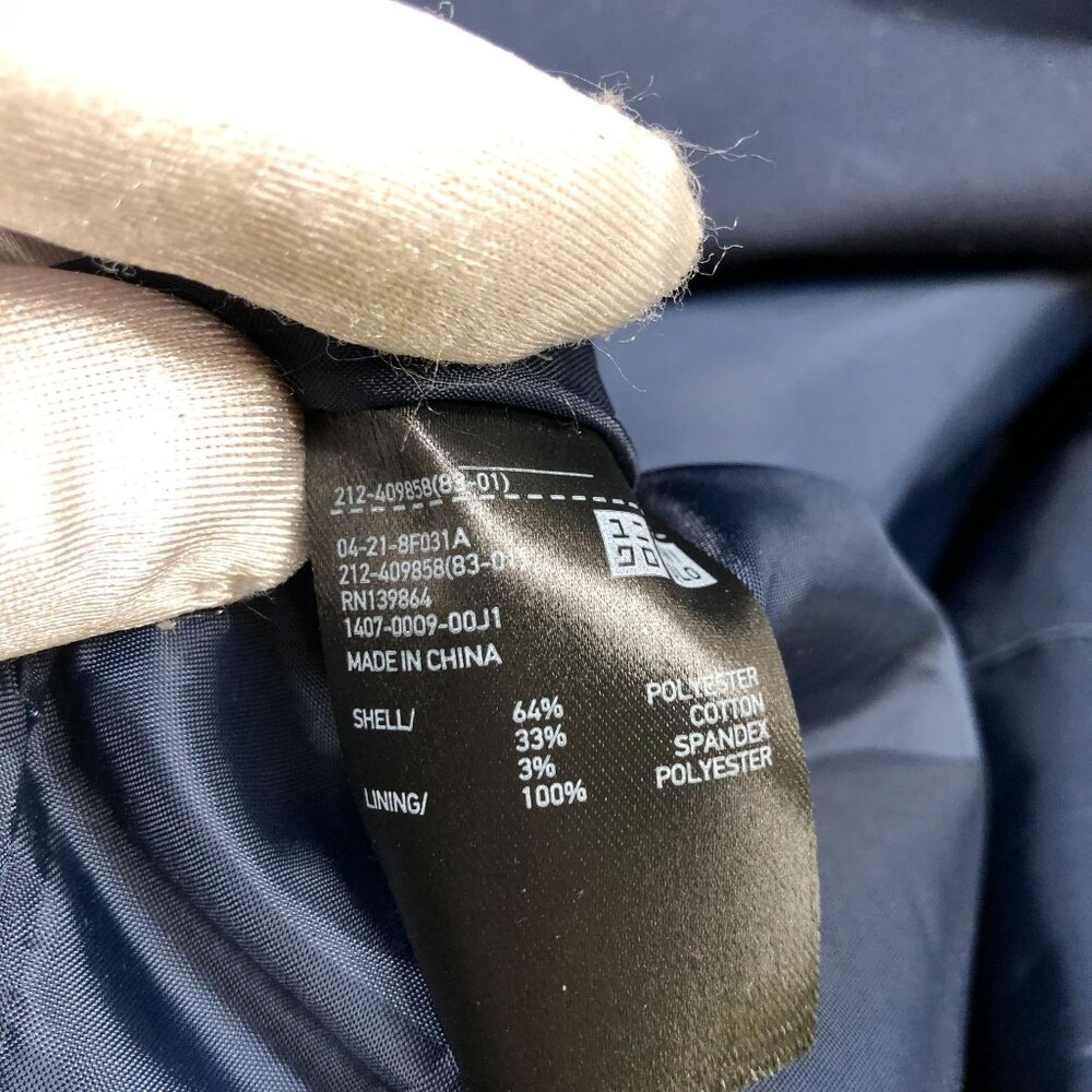 Uniqlo Belted Trench Coat Womens L Navy Blue Longline Buckle Double Breasted - Picture 8 of 8